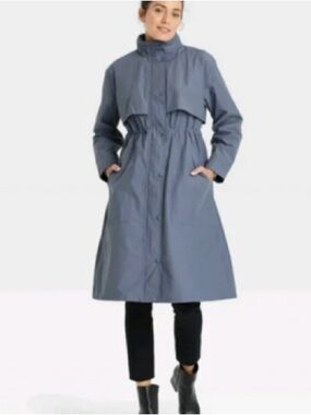 a new day Charcoal Hooded Trench Coat